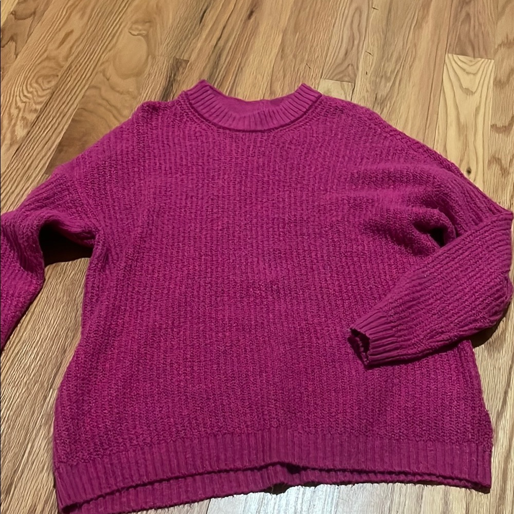 Women's Cozy Knit Sweater - Berry pink American Eagle Like New Oversized